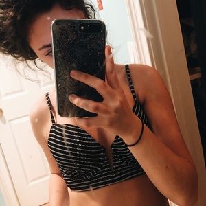 black and white v bikini top